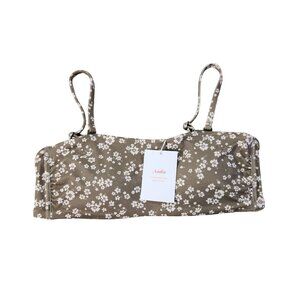 Andie Swim The Bora Bora Top In Ditsy Floral Olive New With Tags Womens Size M